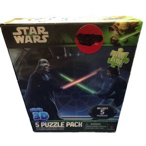 Star Wars 3D 5 pack sealed not opened vintage Jigsaw puzzle pack by Cardinal NEW